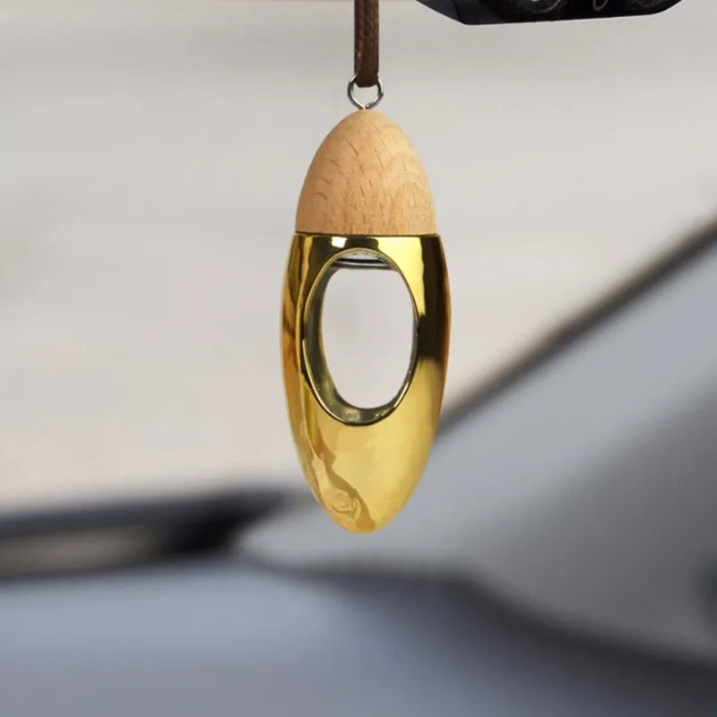 Pack of 3 Clear Glass Perfume Aroma Bottle Gold Bullet Car Diffuser