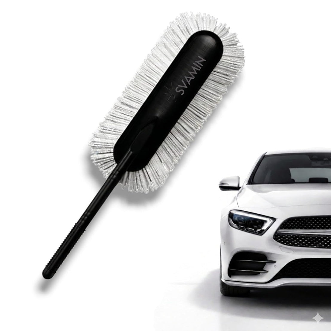 Car Duster Lint-Free & Scratch-Free Car Cleaner Brush with Long Handle, Strong Absorption, Cleaning Tool for Wet & Dry Car Dust Cleaner Features Wax Coating for 2X Better Performance