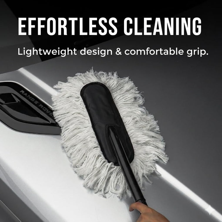 Car Duster Lint-Free & Scratch-Free Car Cleaner Brush with Long Handle, Strong Absorption, Cleaning Tool for Wet & Dry Car Dust Cleaner Features Wax Coating for 2X Better Performance