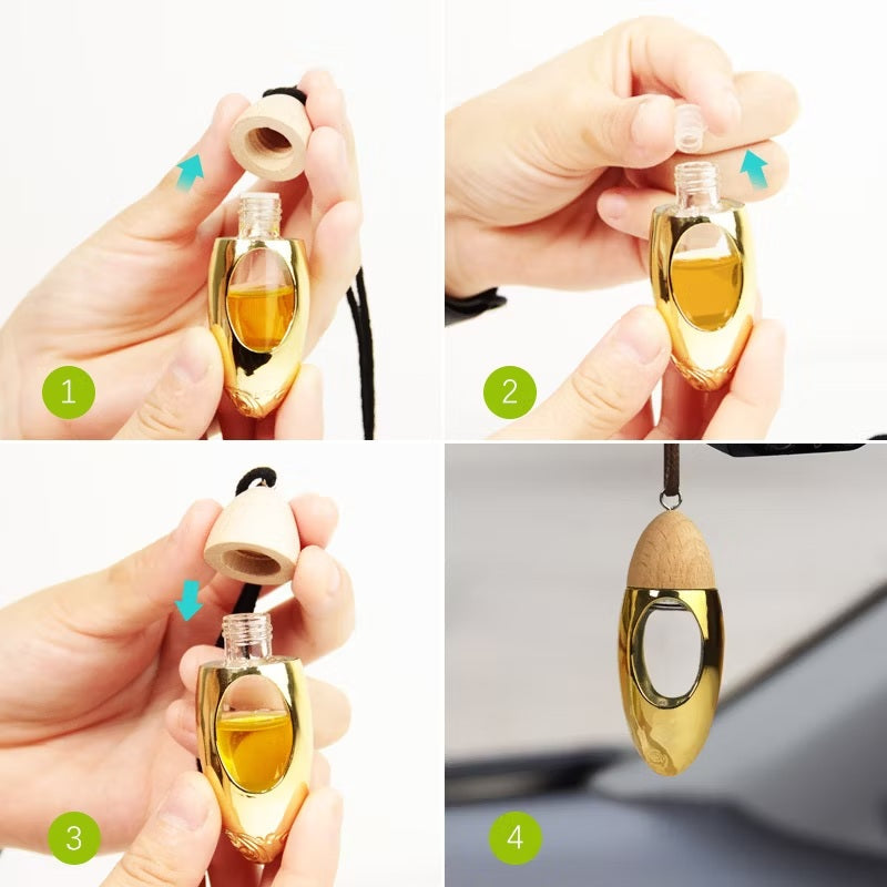 Combo of  Fast TAG Holder + Cleaning Duster + Clear Glass Perfume Aroma Bottle Gold Bullet Car Diffuser