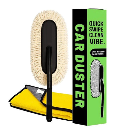 Essentials Car Duster With Microfibre Cloth for Enhanced Dust Removal